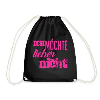 Bartleby der Schreiber - Ich möchte lieber nicht - Turnbeutel - Schwarz - Vorne