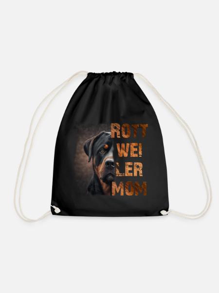 Rottweiler - Drawstring Bag - black