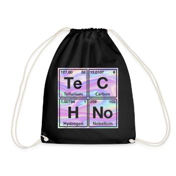Techno Rave Electro Raver Chemie Periodensystem - Turnbeutel - Schwarz - Vorne