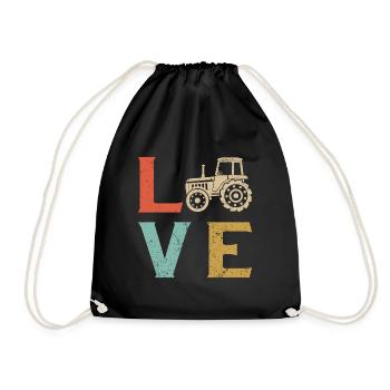 J'aime tracteur t-shirt agriculteur - Sac de sport léger - noir - Devant