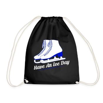 Have An Ice Day Skating Skater - Drawstring Bag - black - Front