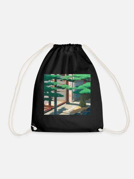 Tokyo Landscape - Drawstring Bag - black