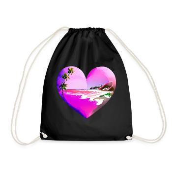 Sommerurlaub Strand Sonne Palme Insel Palmen - Turnbeutel - Schwarz - Vorne