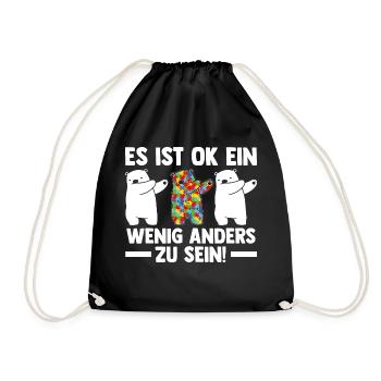 Autismus Autist Autisten - Turnbeutel - Schwarz - Vorne