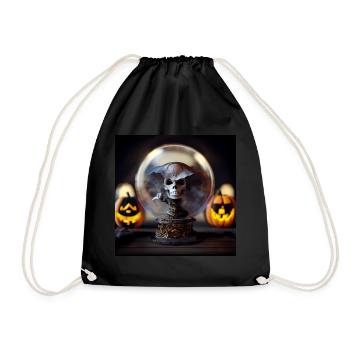 Halloween Pirate Skull Globe - Drawstring Bag - black - Front