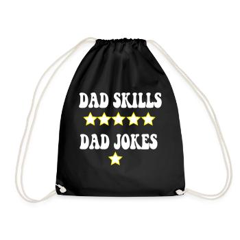 Funny, 5 Star Dad Skills, 1 Star Dad Jokes - Drawstring Bag - black - Front