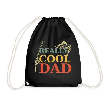 Angeln Really cool dad vintage retro - Turnbeutel - Schwarz - Vorne