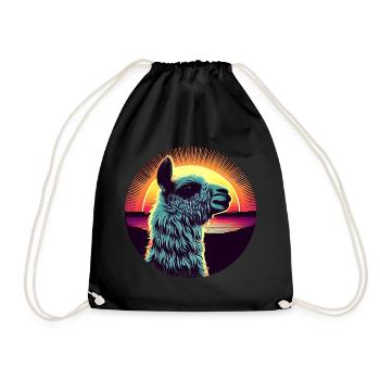 Lama Sunset India - Drawstring Bag - black - Front