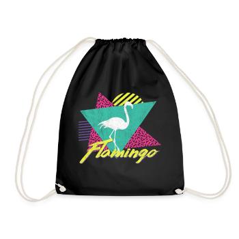 80s 90s Vintage Retro Flamingo T Shirt - Sac de sport léger - noir - Devant