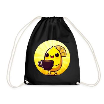 Caffeine sunset with lemon and coffee - Drawstring Bag - black - Front