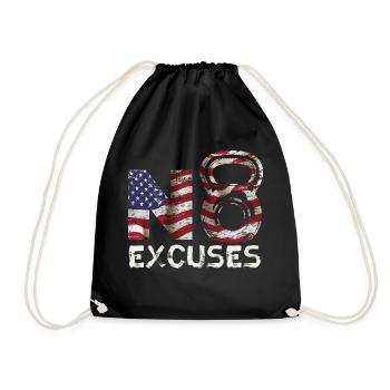 Patriotique 4th of July Body Workout Pas d’excuses - Sac de sport léger - noir - Devant