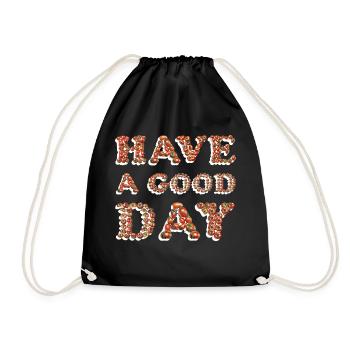 Have a good day – with tomatos - Drawstring Bag - black - Front