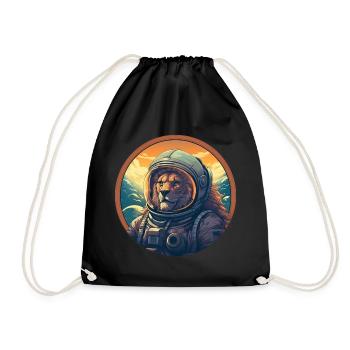 Astronaute Lion au coucher du soleil, créatif - Sac de sport léger - noir - Devant