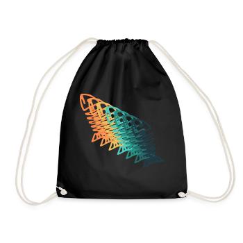 Vintage fishing - Drawstring Bag - black - Front