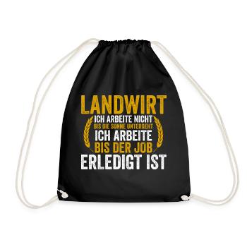 Landwirtschaft Bauer Landwirt - Turnbeutel - Schwarz - Vorne