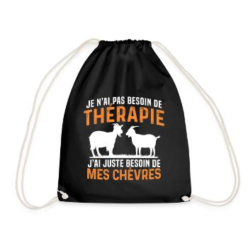 besoin de mes chèvres cadeau chèvre - Sac de sport léger - noir - Devant