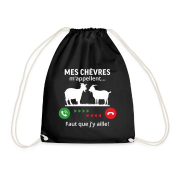 mes chèvres m'appellent faut que j'y aille! - Sac de sport léger - noir - Devant