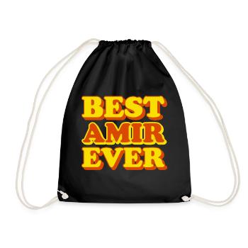 Amir Prénom Cadeau drôle - Sac de sport léger - noir - Devant