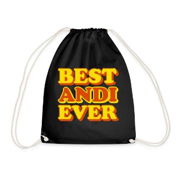 Andi Vorname lustiges Geschenk - Turnbeutel - Schwarz - Vorne