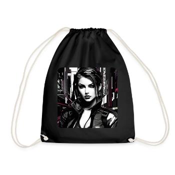 Cooles Streetwear Gothic Girl - Turnbeutel - Schwarz - Vorne
