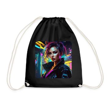 Cooles sexy Streetwear Gothic Girl - Turnbeutel - Schwarz - Vorne