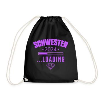 schwester 2024 loading - Turnbeutel - Schwarz - Vorne