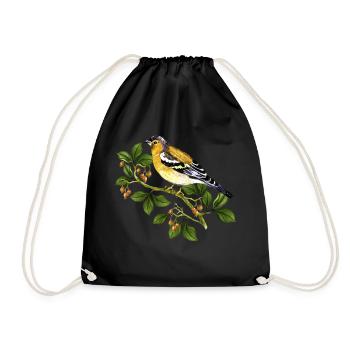 Bunter Vogel - Turnbeutel - Schwarz - Vorne