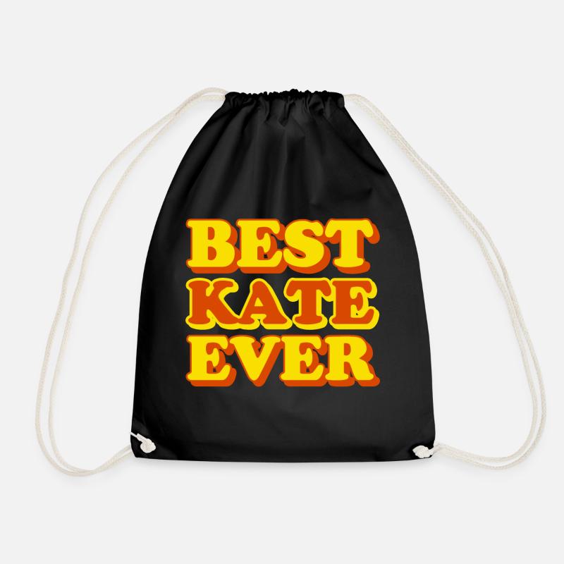 Kate First Name Funny Gift - Drawstring Bag - black