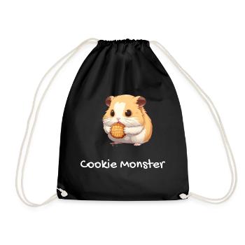 Cookiemonster - Hamster - Turnbeutel - Schwarz - Vorne