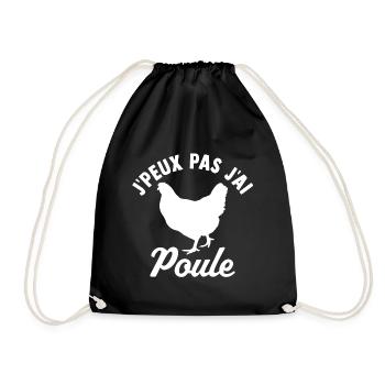 j'peux pas j'ai poule - Sac de sport léger - noir - Devant