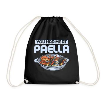 You Had Me At Paella Food Espana Rice Dish - Drawstring Bag - black - Front