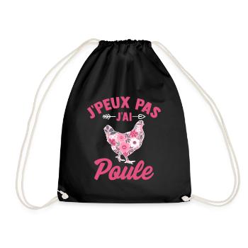 J'peux pas j'ai poule - Sac de sport léger - noir - Devant