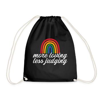 Womens Pride More Loving Less Judging - Turnbeutel - Schwarz - Vorne