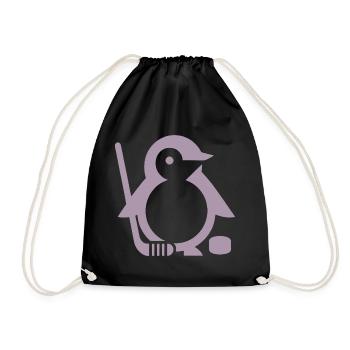 Minimalistischer Pinguin Eishockeyspieler - - Turnbeutel - Schwarz - Vorne