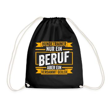 Hundetraining Hund Hundeschule Hundetrainer - Turnbeutel - Schwarz - Vorne