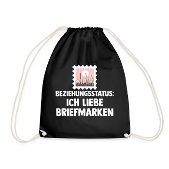 Philatelie Briefmarkensammlung Briefmarkensammler - Turnbeutel - Schwarz - Vorne