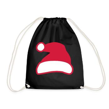 Weihnachtsmann - Turnbeutel - Schwarz - Vorne