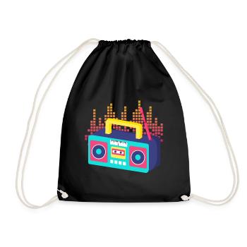 Groovy Vibes mit einem Retro-Radio - Turnbeutel - Schwarz - Vorne