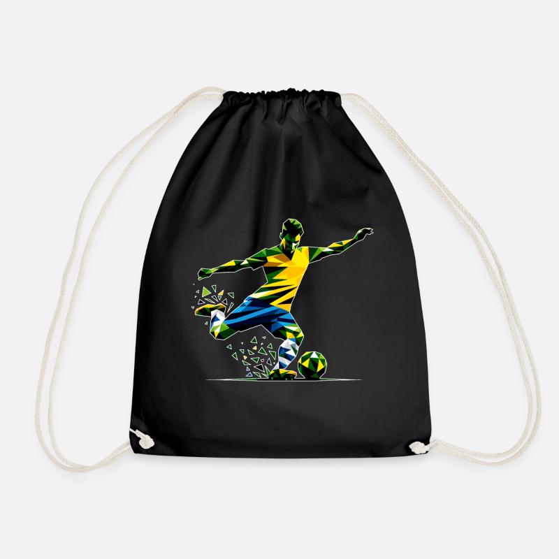 Soccer Brazil - Drawstring Bag - black