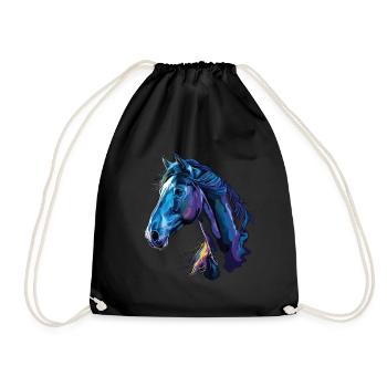 Cheval sur fond noir - Sac de sport léger - noir - Devant