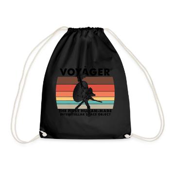 Voyager 1977 Retro Space Probe Mission - Drawstring Bag - black - Front