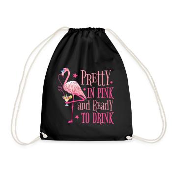 Flamingo JGA Party Pretty In Pink Ready To Drink - Turnbeutel - Schwarz - Vorne