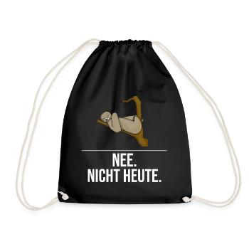 Faultier - Nee nicht heute - Turnbeutel - Schwarz - Vorne