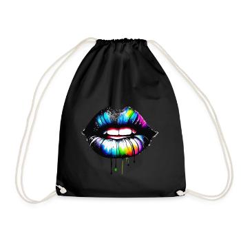 lips colorful - Turnbeutel - Schwarz - Vorne