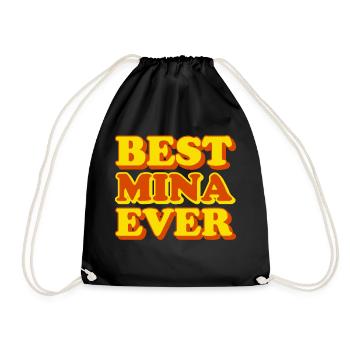 Mina Vorname Lustiges Geschenk - Turnbeutel - Schwarz - Vorne