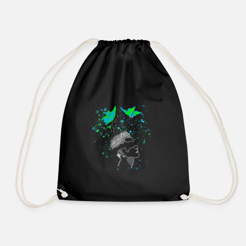 Split - Drawstring Bag - black