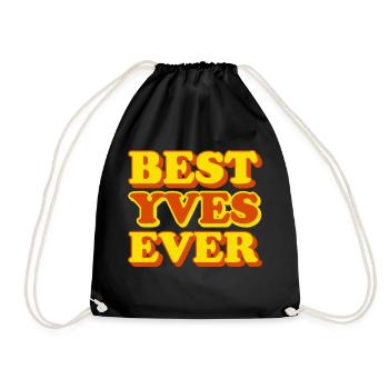 Drôle de cadeau avec prénom Yves - Sac de sport léger - noir - Devant