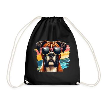 Niedliche Boxer-Hund-Kunst - Turnbeutel - Schwarz - Vorne