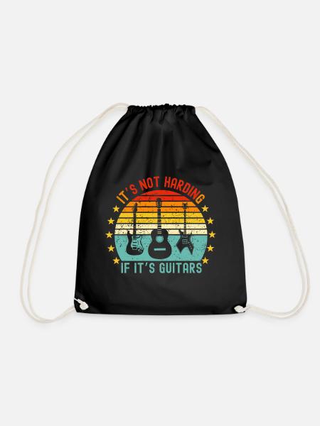 IT'S NOT HARDING IF IT'S GUITARS - Funny guitar - Drawstring Bag - black