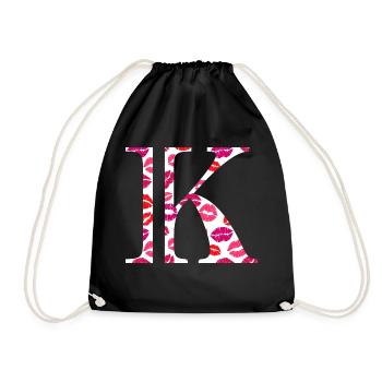Lettre k bisous - Sac de sport léger - noir - Devant